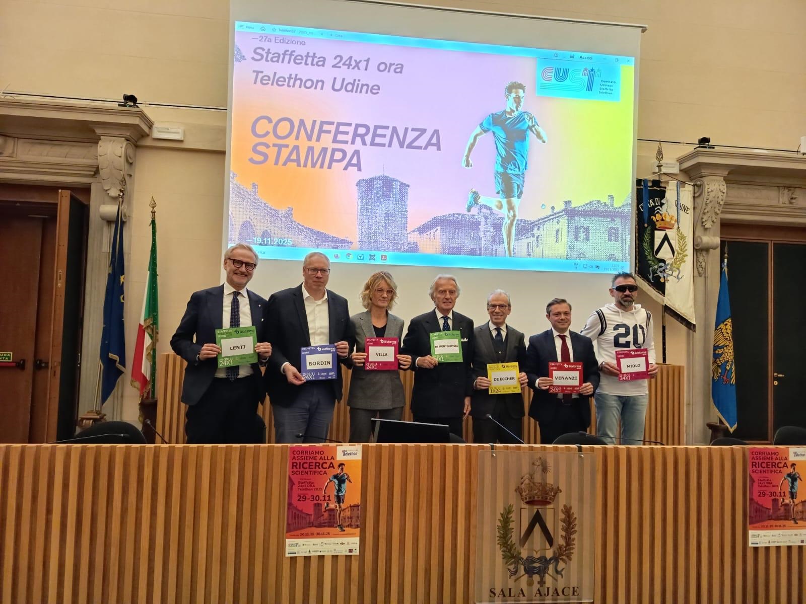 TELETHON. BORDIN A UDINE: STAFFETTA 24X1 ORA È ORGOGLIO PER FVG